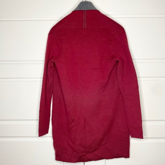 Kenar Red and Gray Open Front Cardigan – Size Small - Picture 3 of 11